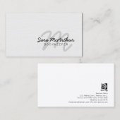 Boekhouder Finance White Paper Cursive Monogram Visitekaartje (Voorkant / Achterkant)