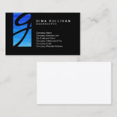 Boekhouder Financiële Diensten Blue Wave Monogram Visitekaartje (Voorkant / Achterkant)