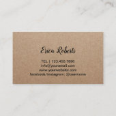 Boekhouder handgeschreven script bijtende Kraft Visitekaartje (Achterkant)