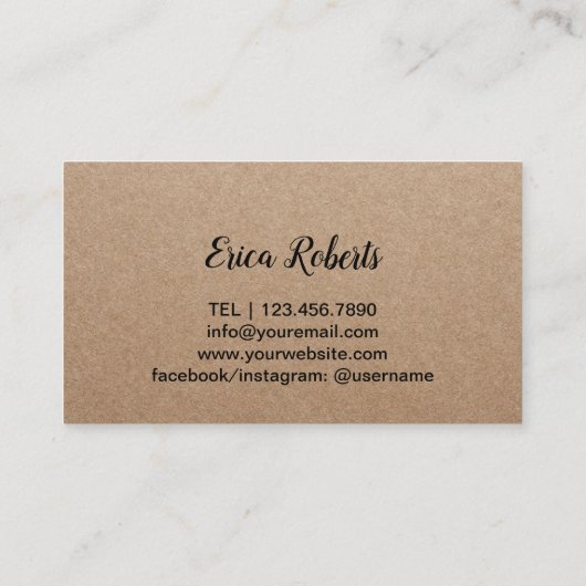 Boekhouder handgeschreven script bijtende Kraft Visitekaartje (Achterkant)