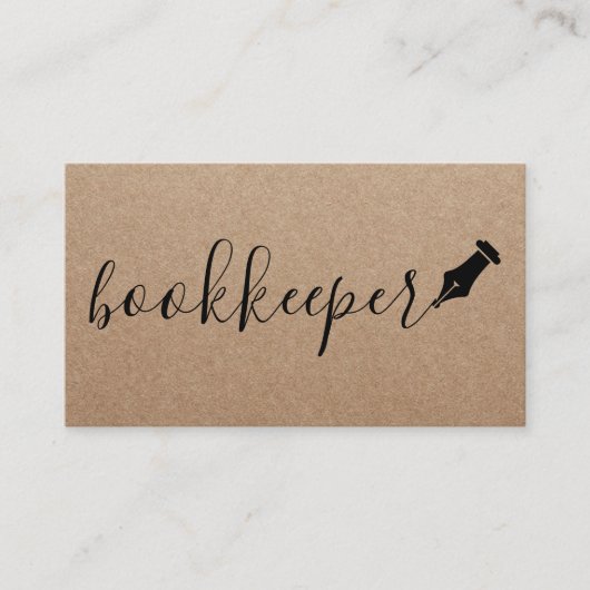 Boekhouder handgeschreven script bijtende Kraft Visitekaartje (Voorkant)