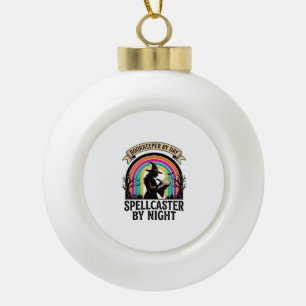 Boekhouder Heks Retro Halloween Boekhoudkundig Ont Keramische Bal Ornament