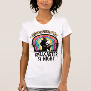 Boekhouder Heks Retro Halloween Boekhoudkundig Ont T-shirt