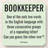 "Boekhouder is een uniek woord" Onderzetter (Voorkant)