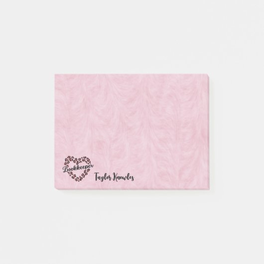 Boekhouder Leopard Heart Lijst Roze 4"x3" Post-it® Notes (Voorkant)