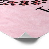Boekhouder Leopard Heart Lijst Roze Poster (Hoek)