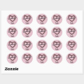 Boekhouder Leopard Heart Lijst Roze Ronde Sticker (Vel)