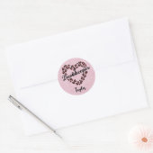 Boekhouder Leopard Heart Lijst Roze Ronde Sticker (Envelop)