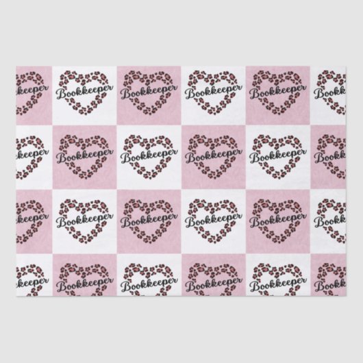 Boekhouder Leopard Heart Lijst Tissue Paper Tissuepapier (Voorkant)