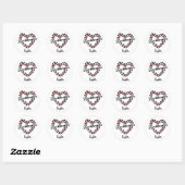 Boekhouder Leopard Heart Lijst Wit Ronde Sticker (Vel)