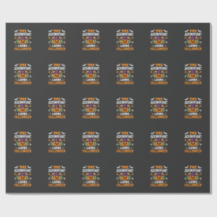 Boekhouder Loves Halloween Pompoen Boekhouder Desi Cadeaupapier
