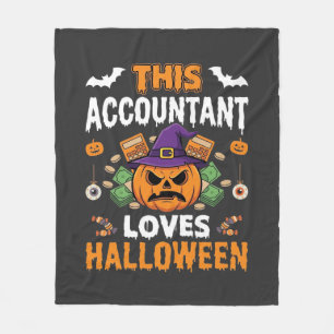Boekhouder Loves Halloween Pompoen Boekhouder Desi Fleece Deken