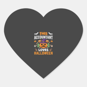 Boekhouder Loves Halloween Pompoen Boekhouder Desi Hart Sticker