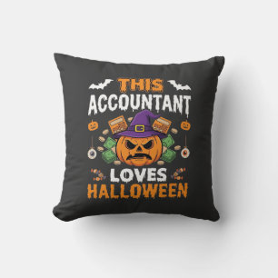 Boekhouder Loves Halloween Pompoen Boekhouder Desi Kussen