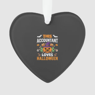 Boekhouder Loves Halloween Pompoen Boekhouder Desi Ornament