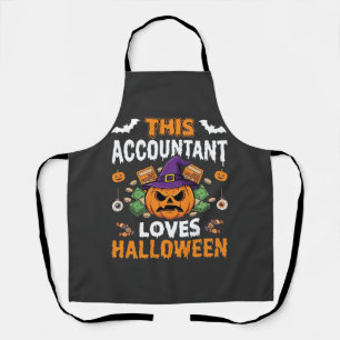Boekhouder Loves Halloween Pompoen Boekhouder Desi Schort