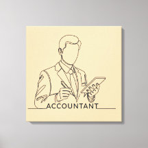 Boekhouder, one line art, met tekst en kleur