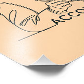 Boekhouder, one line art, met tekst en kleur foto afdruk (Hoek)