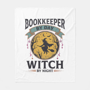 Boekhouder overdag Heks 's nachts Vintage T-shirt Fleece Deken