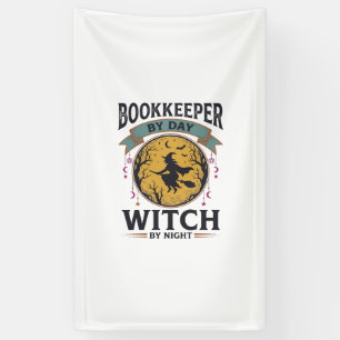 Boekhouder overdag Heks 's nachts Vintage T-shirt  Spandoek