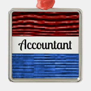 Boekhouder Patriottisch Kerstversiering Metalen Ornament