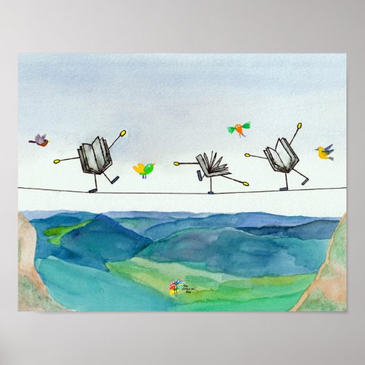 Boekhouder Poster Kunst Koorddansen Boek Balancere (Voorkant)
