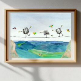 Boekhouder Poster Kunst Koorddansen Boek Balancere