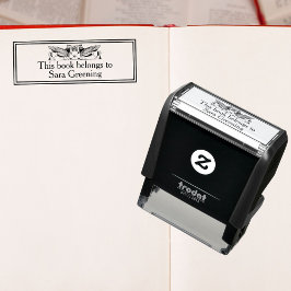 Boekhouder print boekenplaat boeken liefhebber boe zelfinktende stempel