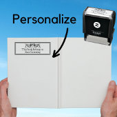 Boekhouder print boekenplaat boeken liefhebber boe  zelfinktende stempel