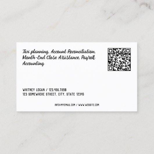 boekhouder QR Visitekaartje (Achterkant)