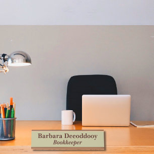 Boekhouder Sage Green Bureau Naambordje