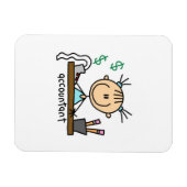 Boekhouder Stickfiguur Magneet (Horizontaal)