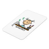 Boekhouder Stickfiguur Magneet (Linkerzijde)