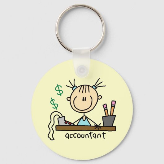 Boekhouder Stickfiguur Sleutelhanger (Voorkant)