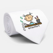 Boekhouder Stickfiguur Stropdas (Opgerold)