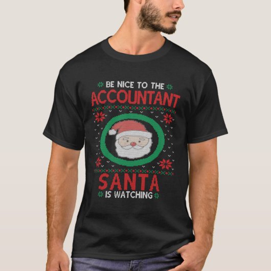 Boekhouder Ugly Santa CPA Boekhouding voor Kerstmi T-shirt (Voorkant)
