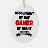 Boekhouder voor Day Gamer by Night Keramisch Ornament (Rechts)