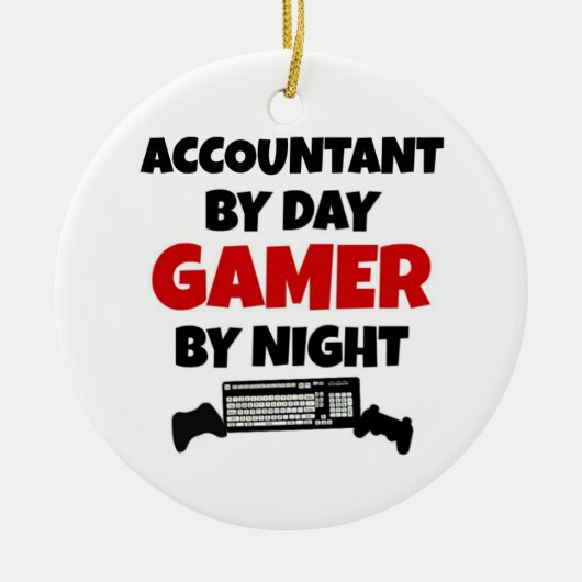 Boekhouder voor Day Gamer by Night Keramisch Ornament (Voorkant)
