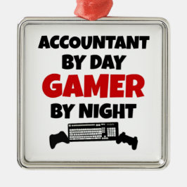 Boekhouder voor Day Gamer by Night Metalen Ornament