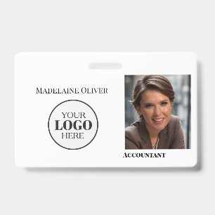 Boekhouder Werknemers-ID Foto Eenvoudig Logo Badg Badge