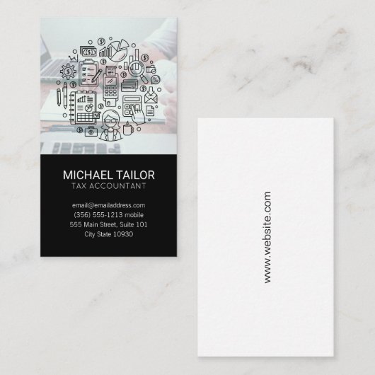 Boekhouding | Boekhouden | Financieel Adviseur Visitekaartje (Voorkant / Achterkant)