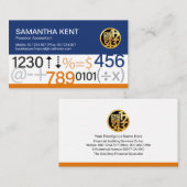 Boekhouding creatieve financiële nummers visitekaartje (Voorkant / Achterkant)