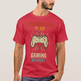 Boekhouding door dag het spelen door nacht t-shirt
