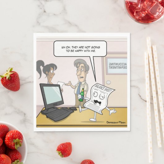 Boekhouding Drink balans Punny Party servetten (Insitu)