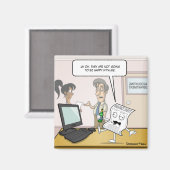 Boekhouding Drink Balans Punny Square Magnet (Voorkant / Achterkant)