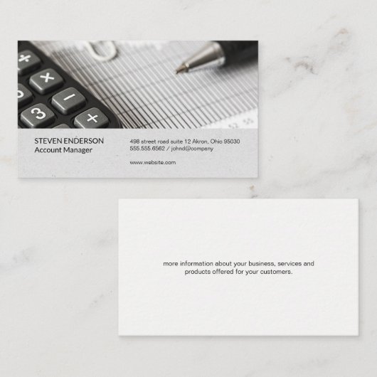 boekhouding | Geldbeheer | Investering Visitekaartje (Voorkant / Achterkant)