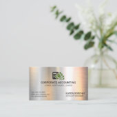 boekhouding | Geldpictogram | Zilver metallic Visitekaartje (Staand voorkant)