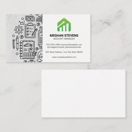 boekhouding | Grafiekgroei Logo Afsprakenkaartje (Voorkant / Achterkant)