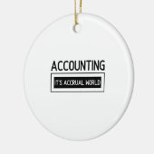 Boekhouding het is transactiewereld keramisch ornament (Links)