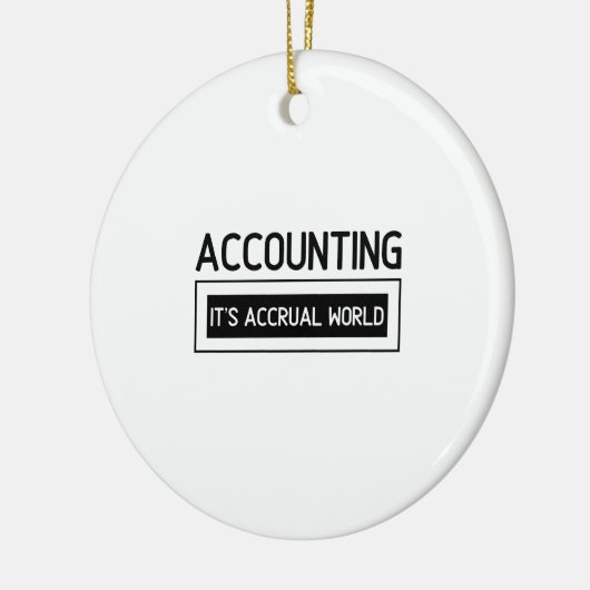 Boekhouding het is transactiewereld keramisch ornament (Links)